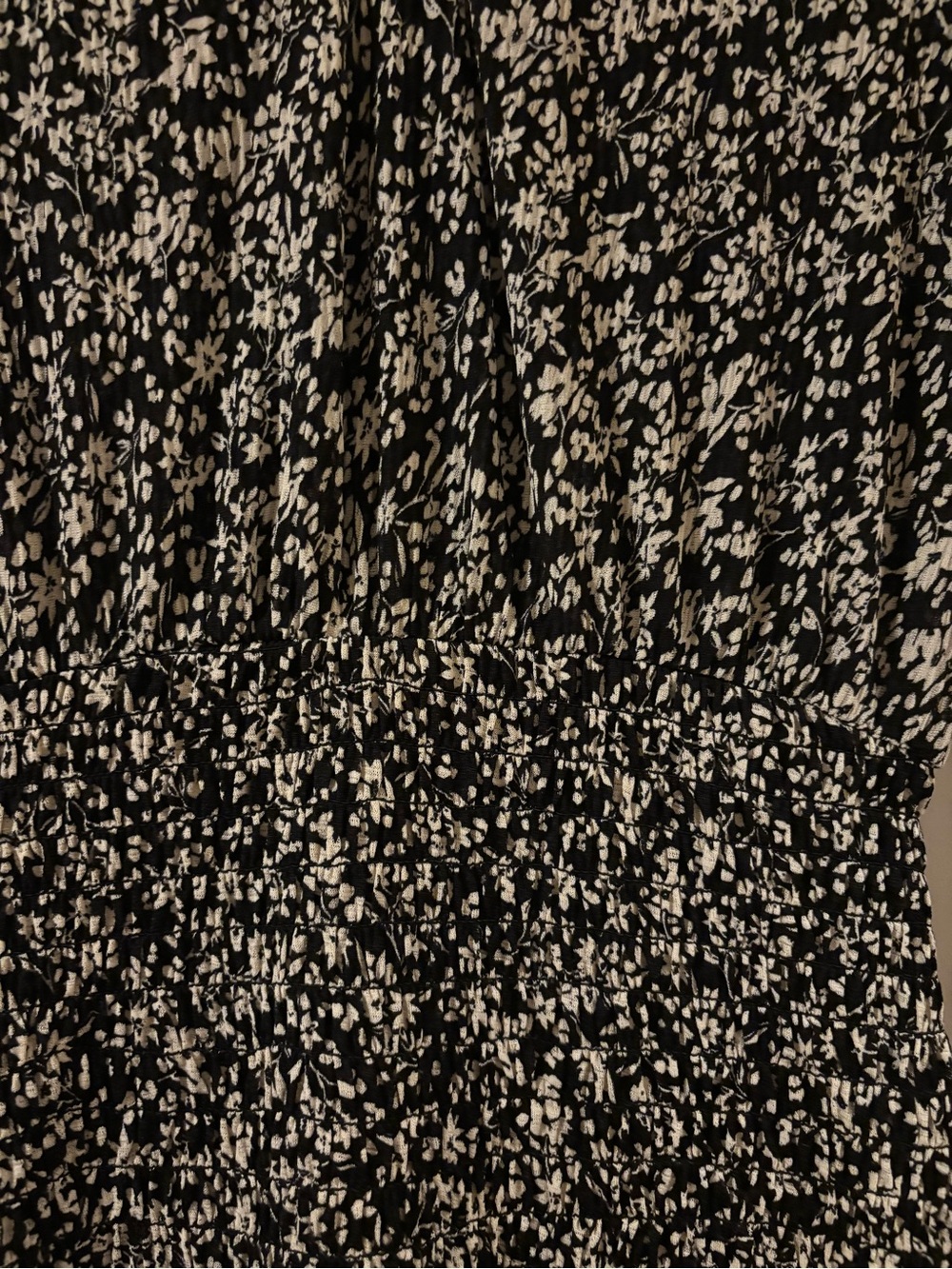 Mango Black and Cream Floral Ruffle Mini Dress - Picture 3 of 3